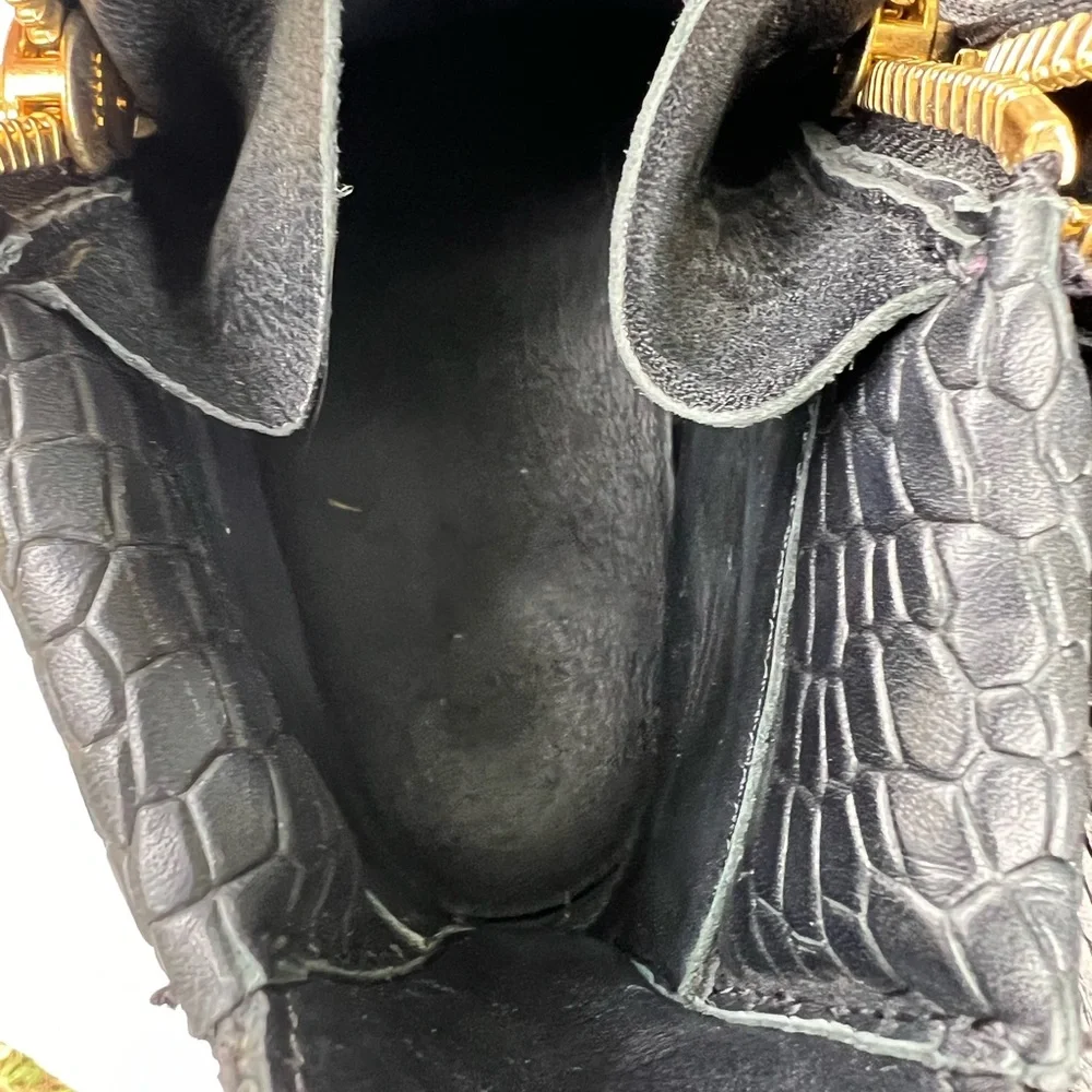 Giuseppe Zanotti Woman Croc Embossed Black Sneakers Size 7 High Top